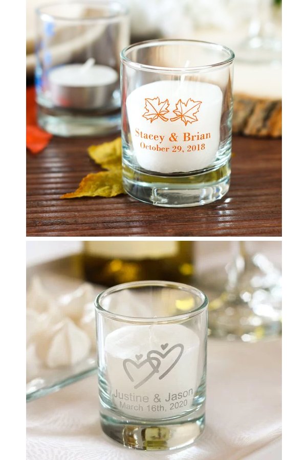 Personalized Wedding Votive Candle Holder Favors
